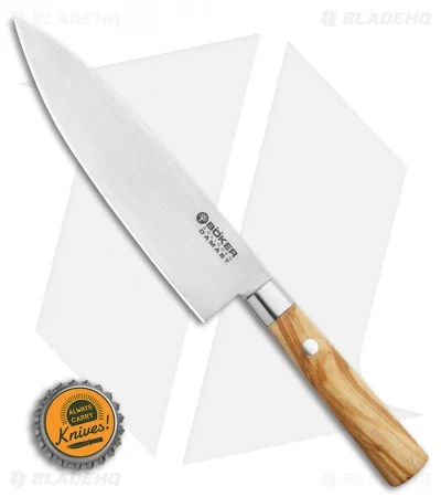 Boker Damascus Olive 6.25" Small Chef's Kitchen Knife Olive Wood 5 Boker Damascus Olive 6.25" Small Chef's Kitchen Knife Olive Wood - Image 3