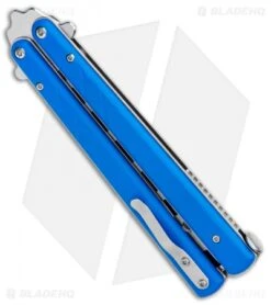 Boker Plus Balisong Trainer Butterfly Knife Blue G-10 (4" Satin) -Knief Weapon Boker Plus Balisong Trainer Blue G 10 Satin 01BO714SOI BHQ 99635 jr side