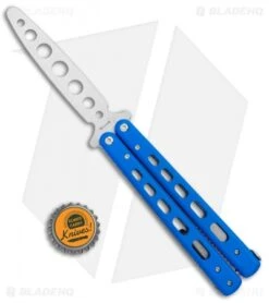 Boker Plus Balisong Trainer Butterfly Knife Blue G-10 (4" Satin) 01BO713 -Knief Weapon Boker Plus Balisong Trainer Blue Holes G 10 Satin 01BO713SOI BHQ 99634 jr bottlecap