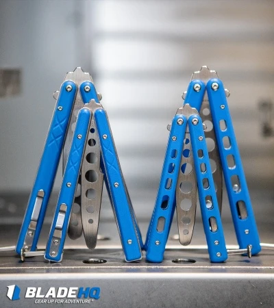Boker Plus Mini Balisong Trainer Blue G-10 (3.25" Satin) 01BO715SOI 6 Boker Plus Mini Balisong Trainer Blue G-10 (3.25" Satin) 01BO715SOI - Image 5
