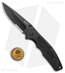 Boker Plus Gemini NGA Spring Assisted Knife Black (3.5" Black Serr) 01BO503 -Knief Weapon Boker Plus Gemini NGA SA Black Black Serr 01BO503 BHQ 105723 jr bottlecap