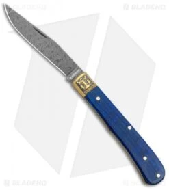 Boker Uno Trapper 2021 Annual Collector Knife Blue Curly Maple (3" Damascus)