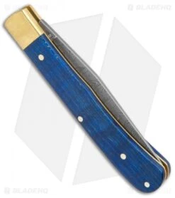 Boker Uno Trapper 2021 Annual Collector Knife Blue Curly Maple (3" Damascus) 8 Boker Uno Trapper 2021 Annual Collector Knife Blue Curly Maple (3" Damascus) -Knief Weapon Boker Uno Trapper 2021 Annual Damascus Collectors Knife Blue Curly Maple BHQ 121069 jr side