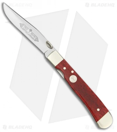 Boker Trapperliner Pocket Knife Red Smooth Bone (3.25" Satin) 114711 3 Boker Trapperliner Pocket Knife Red Smooth Bone (3.25" Satin) 114711